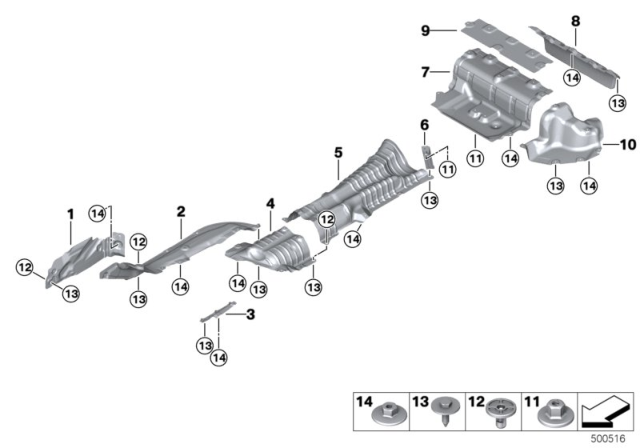 2020 BMW 330i HEAT INSULATION FOR REAR MUF Diagram for 51487341000