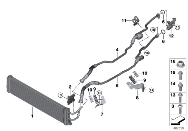 2018 BMW M5 TRANSMISSION OIL COOLER LINE Diagram for 17228689545