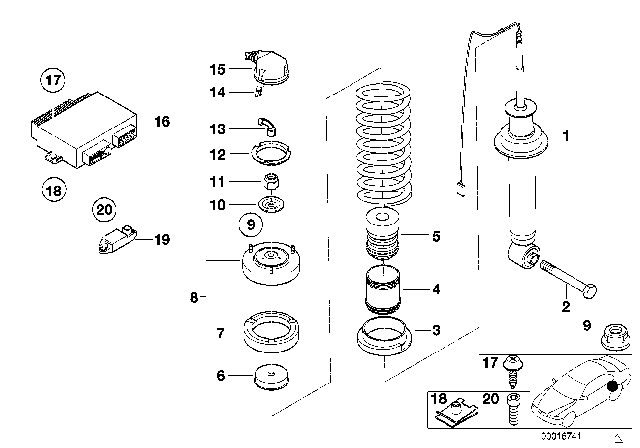 2001 BMW 740i Guide Support Diagram for 33521090309