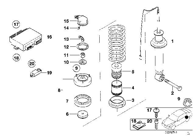 2001 BMW 740i Additional Damper, Rear Diagram for 33531091602