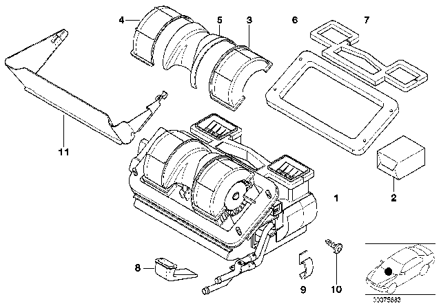 2002 BMW Z3 Housing Parts, Heater Diagram