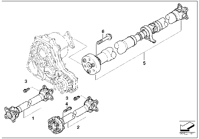 2002 BMW 330xi Rear Drive Shaft Assembly Diagram for 26117502959