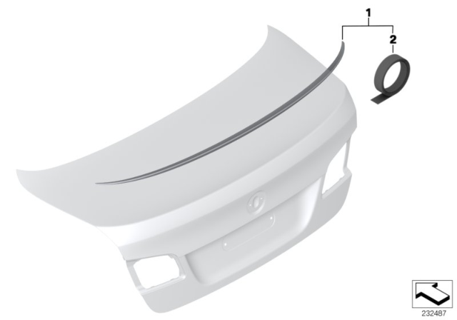 2014 BMW 550i Retrofit, M Rear Spoiler Diagram