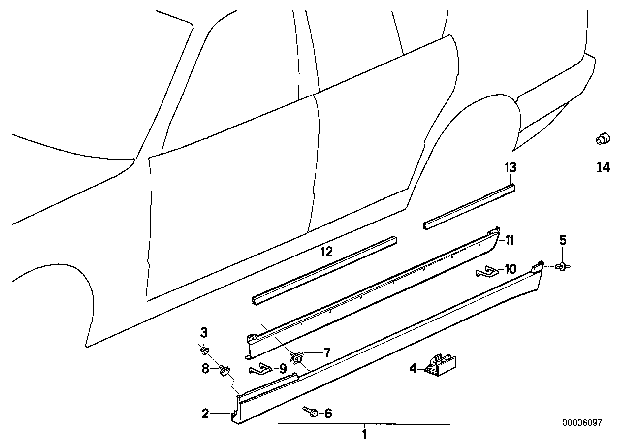 1989 BMW 535i M Trim, Sill / Wheel Arch Diagram