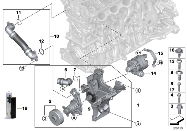 2020 BMW 745e xDrive COOLANT PUMP, MECHANICAL Diagram for 11519489805