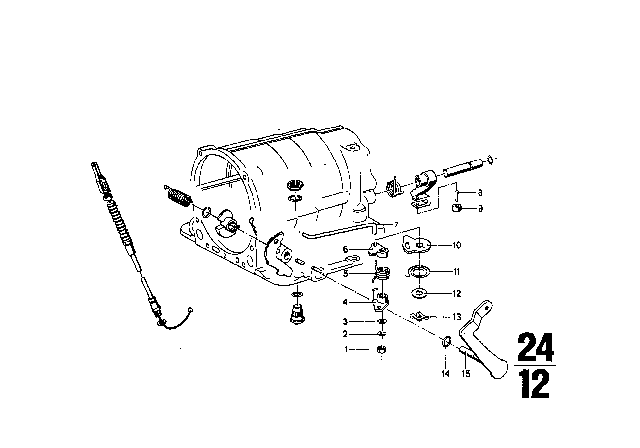 1973 BMW 2002 Gear Shift / Parking Lock (ZF 3HP12) Diagram 2