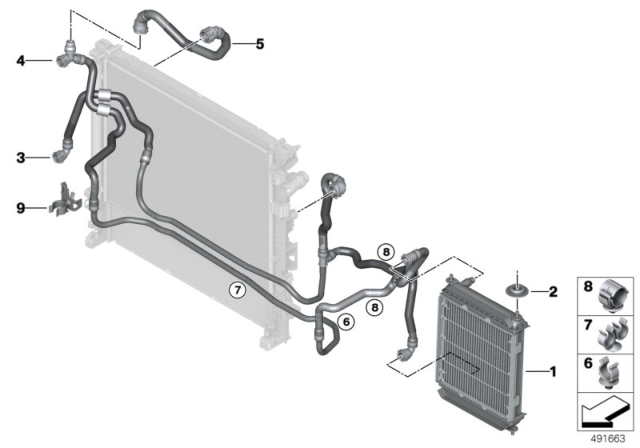 2019 BMW X7 LINE EXTERNAL RADIATOR Diagram for 17125A022F4