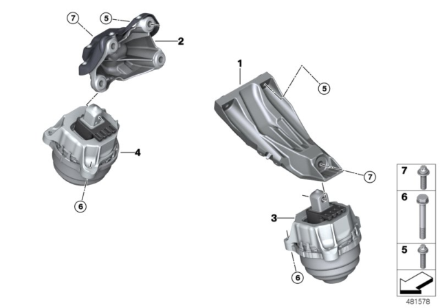 2017 BMW M760i xDrive Engine Mount Bracket Left Diagram for 22116866153