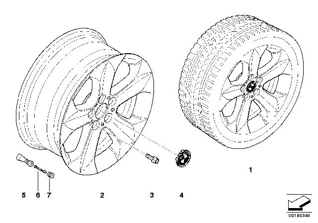 2008 BMW X6 BMW LA Wheel, Star Spoke Diagram 2