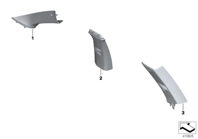 2017 BMW X5 Individual A, B, C Pillar Trim Panel Diagram