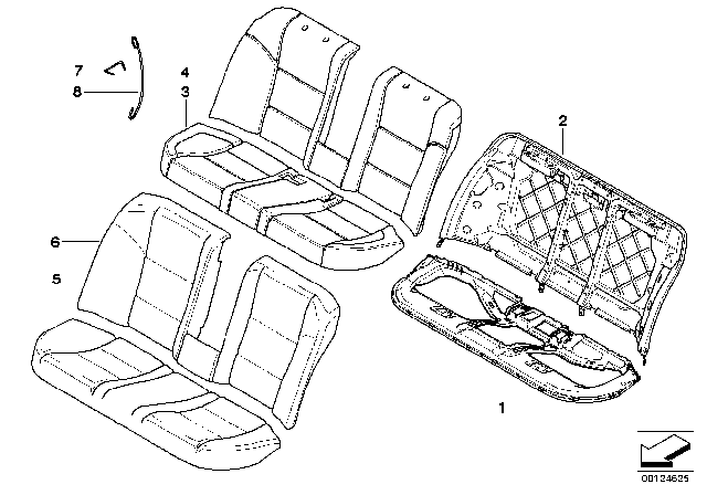 2007 BMW M5 Seat Cover, Leather Diagram for 52207904783