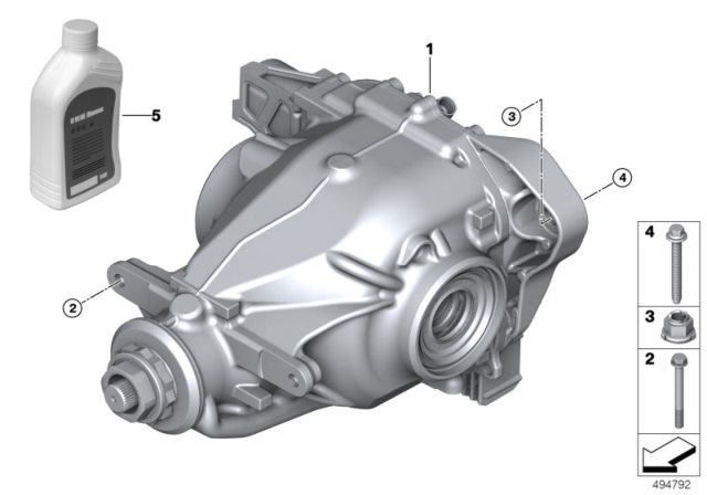 2020 BMW X7 Rear Axle Differential Diagram 1