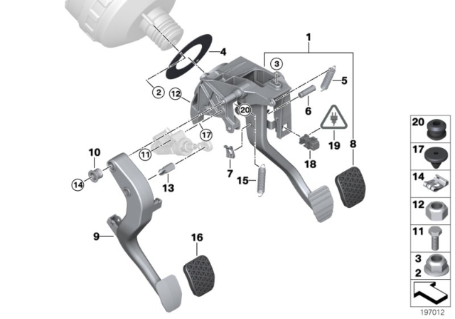 2013 BMW 328i Pedals With Return Spring Diagram