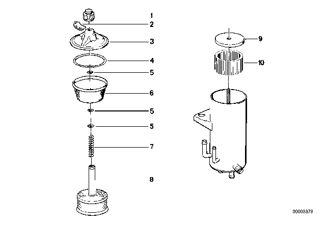 1989 BMW 735i Power Steering Reservoir Diagram for 32411132929