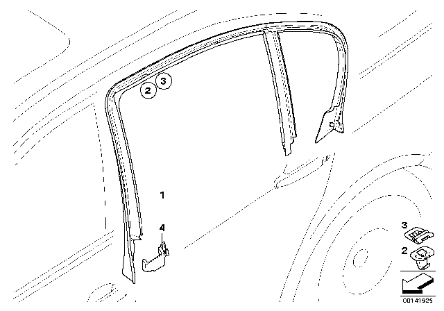 2010 BMW 328i Trims And Seals, Door Diagram