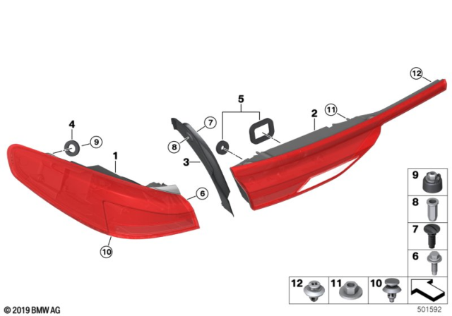 2020 BMW M235i xDrive Gran Coupe REAR LIGHT IN TRUNK LID, RIG Diagram for 63217465472