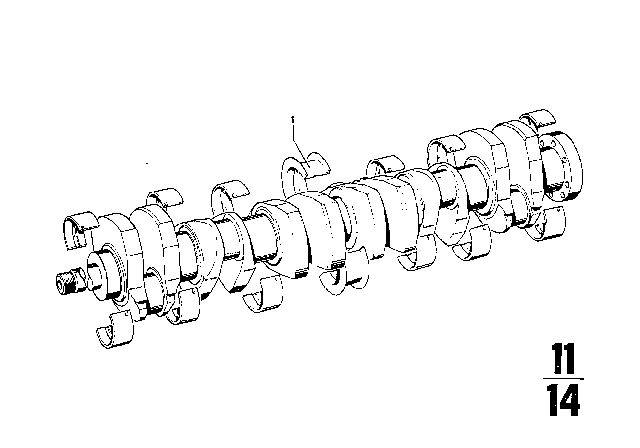 1970 BMW 2500 Crankshaft With Bearing Shells Diagram 3