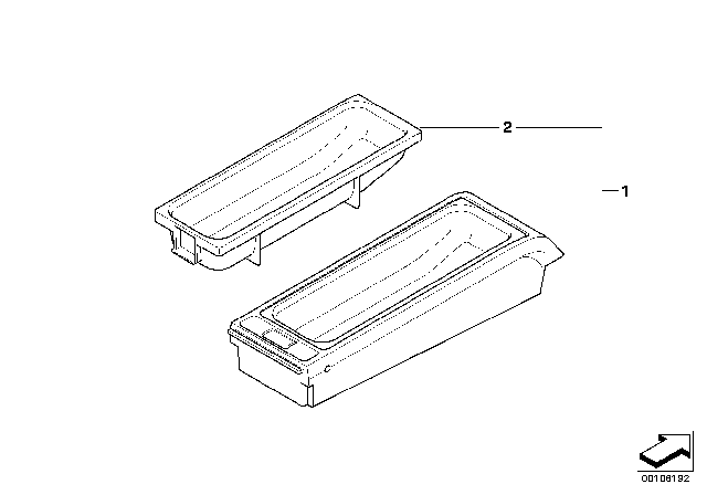 2004 BMW 325i Single Parts SA 639, Centre Console Diagram