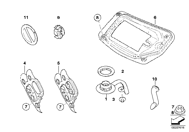 2009 BMW 328i Diverse Small Parts Diagram