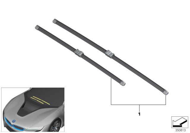 2017 BMW i8 Set, Wiper Blades Diagram