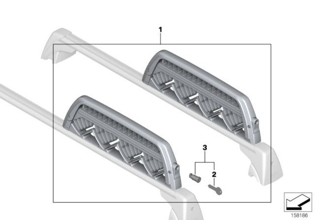 2020 BMW X7 Ski / Snowboard Holder Diagram