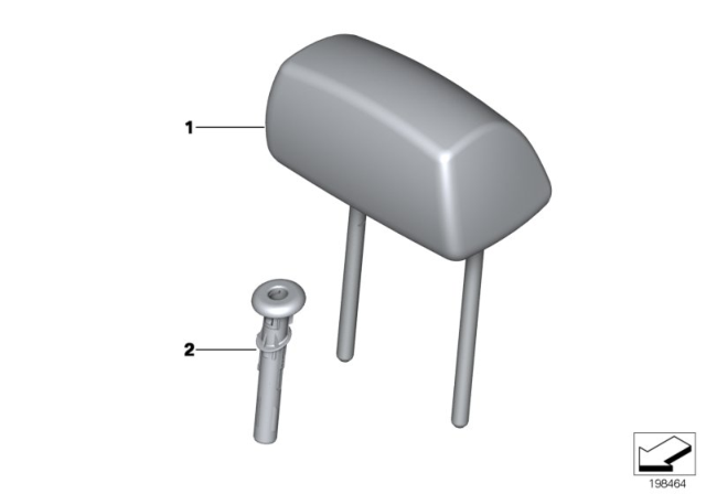 2014 BMW X1 Rear Seat Head Restraint Diagram