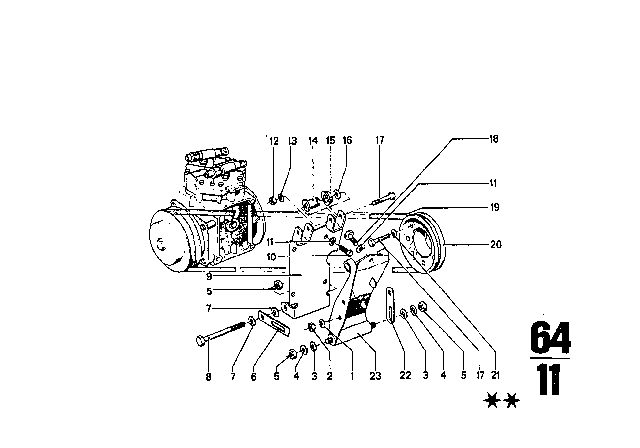 1971 BMW 3.0CS Air Conditioning Unit Parts Diagram 1