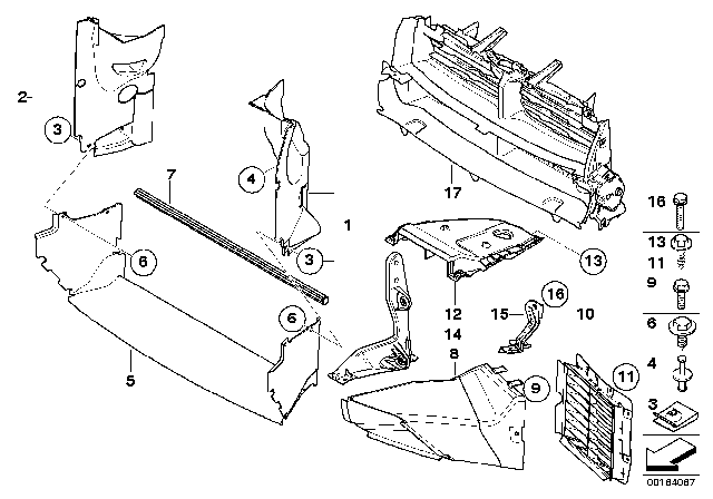 2005 BMW X3 Front Air Duct Diagram