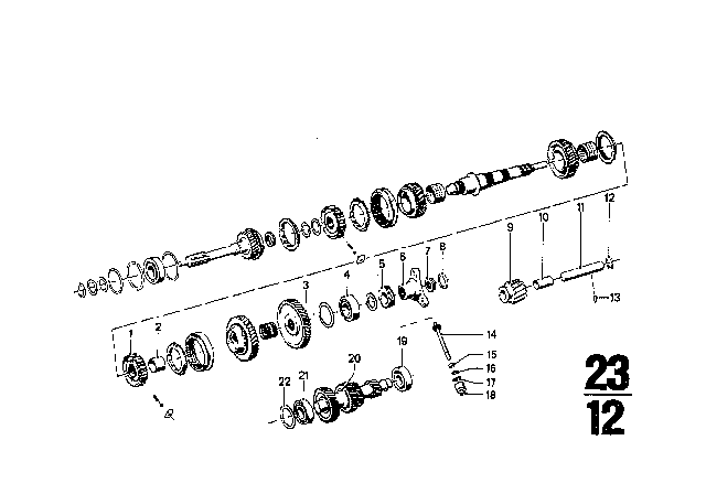 1971 BMW 3.0CS Gear Wheel Set, Single Parts (Getrag 262) Diagram 3