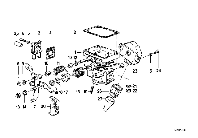 1985 BMW 318i Gasket Asbestos Free Diagram for 13541734037