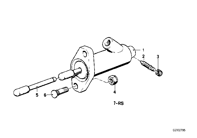 1979 BMW 633CSi Clutch Slave Cylinder Diagram