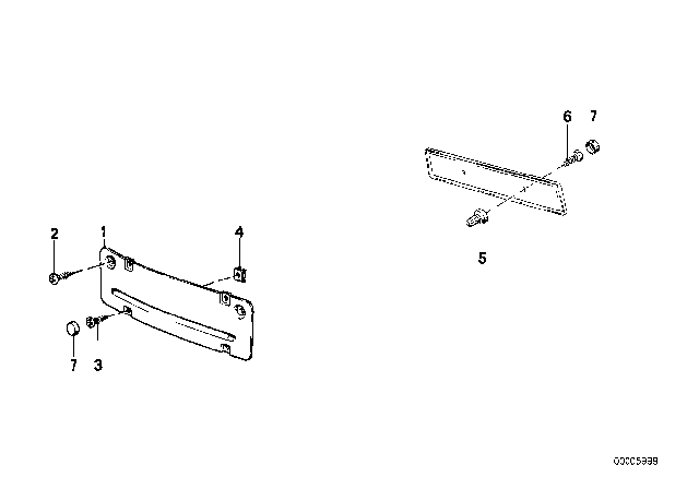 1978 BMW 733i Licence Plate Base Diagram