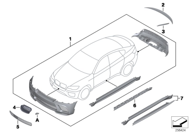 2011 BMW X6 M Performance Aerodynamics Accessories Diagram