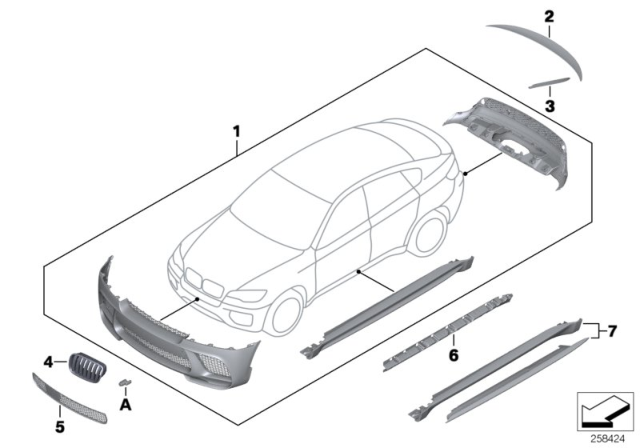 2013 BMW X5 M M Performance Aerodynamics Accessories Diagram