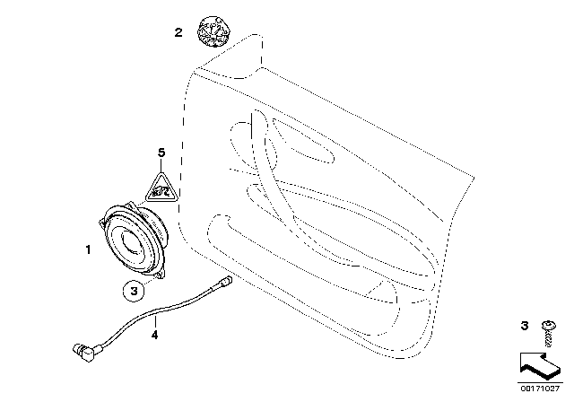 2007 BMW 328xi Single Parts For Loudspeaker Diagram