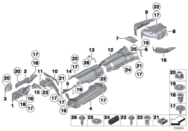 2010 BMW 535i GT Heat Insulation Bumper, Rear Left Diagram for 51487193501