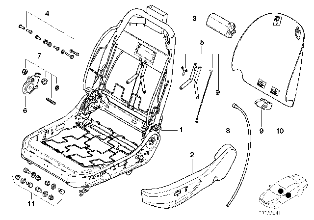 2000 BMW Z8 Rear Panel For Backrest Diagram for 52108268315