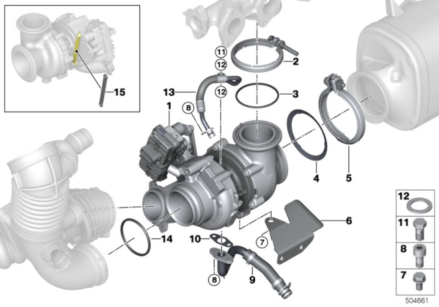 2018 BMW 540d xDrive Turbo Charger With Lubrication Diagram