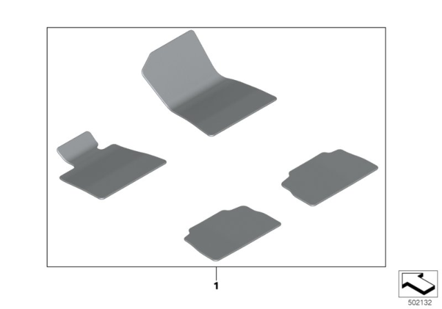 2020 BMW X6 Individual Floor Mats Diagram