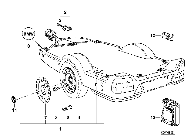 1994 BMW 525i Tag Diagram