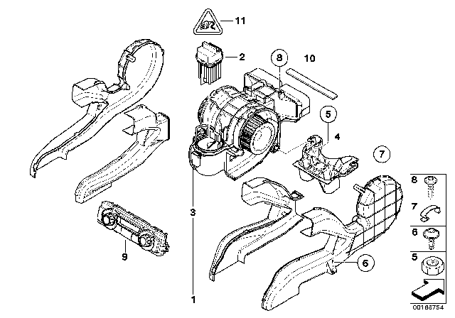 2009 BMW X5 Blower Rear Diagram