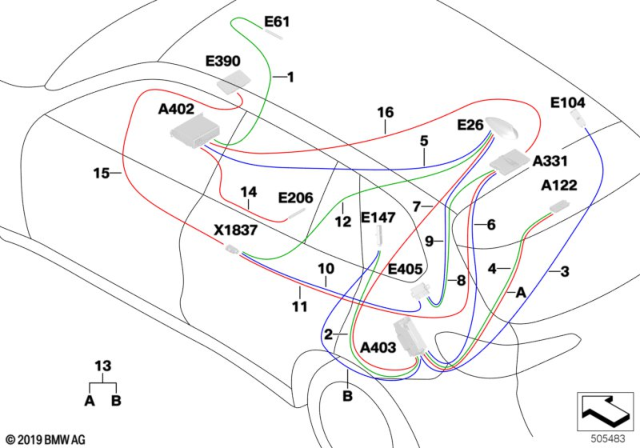 2020 BMW X6 REP.MODULE AERIAL LINES FM1 Diagram for 61119439980