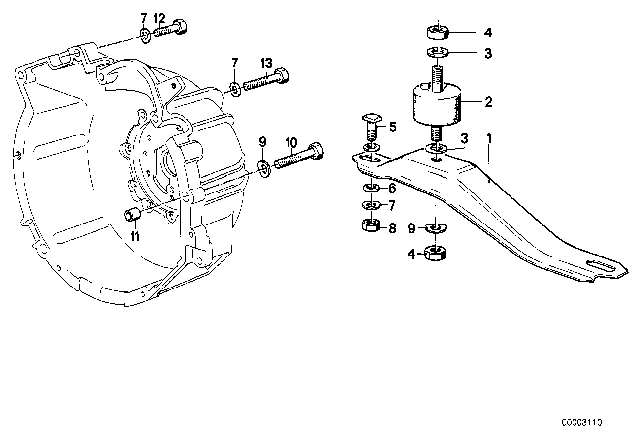 1984 BMW 318i Gearbox Suspension Diagram 2