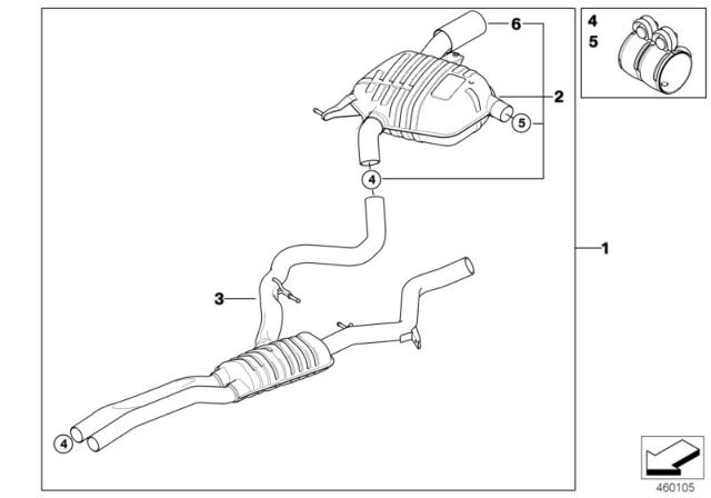 2011 BMW 335is BMW Performance Silencer System Diagram