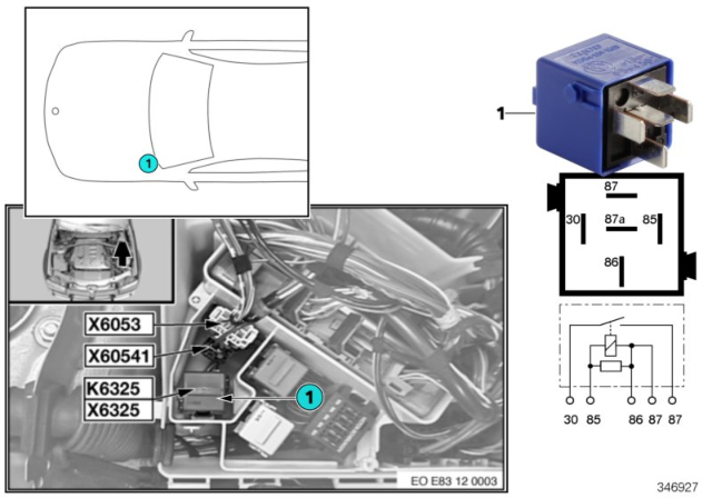 2007 BMW X3 Relay, Reversing Light Diagram