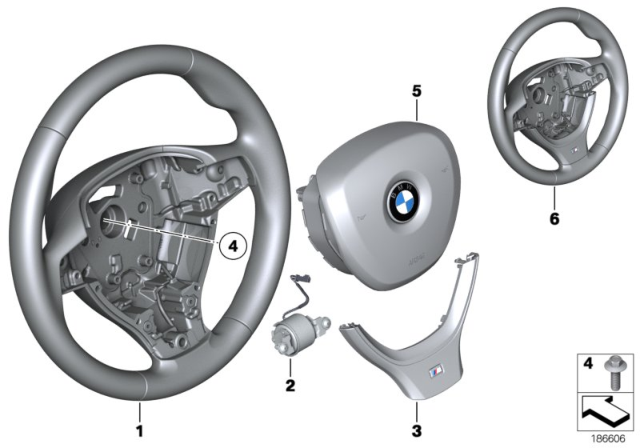 2012 BMW 750Li Airbag Sports Steering Wheel Diagram