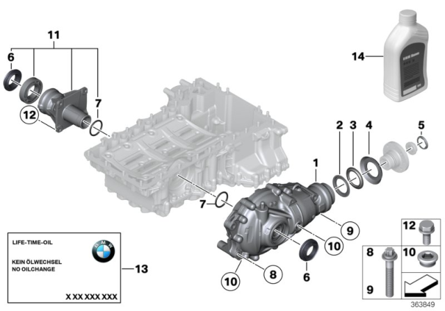 2011 BMW X3 Front Differential Diagram for 31507592002