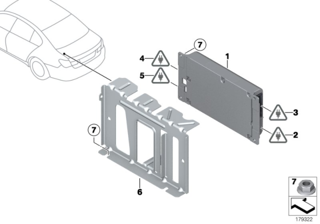 2010 BMW 750i Charging Electronics, Hands-Free Diagram