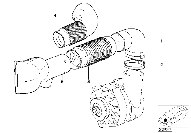 1991 BMW 525i Generator Cooling Diagram
