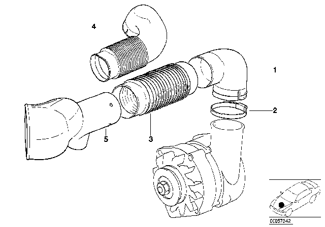 1990 BMW 535i Intake Manifold Diagram for 12311718908